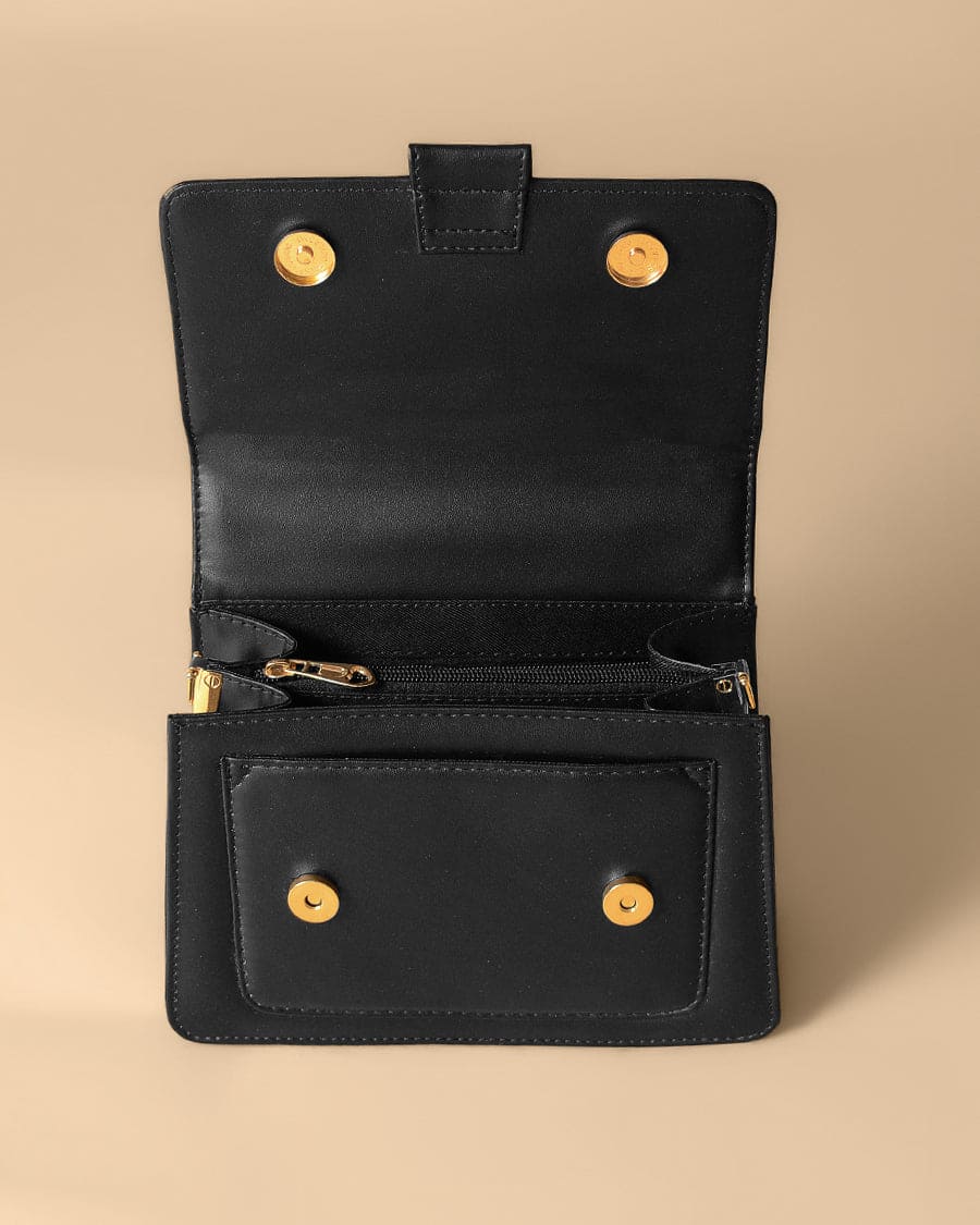 Bella Black Crossbody Bag