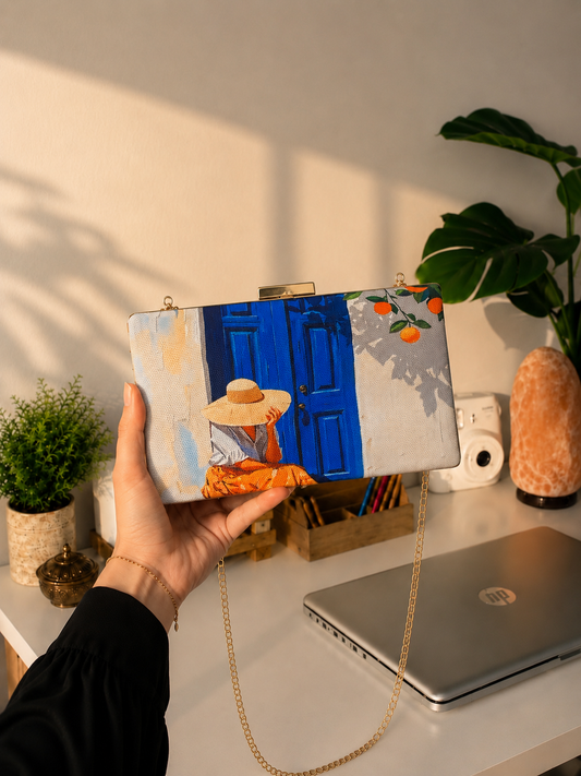 Armario Printed Clutch (Blue Door Orchard)