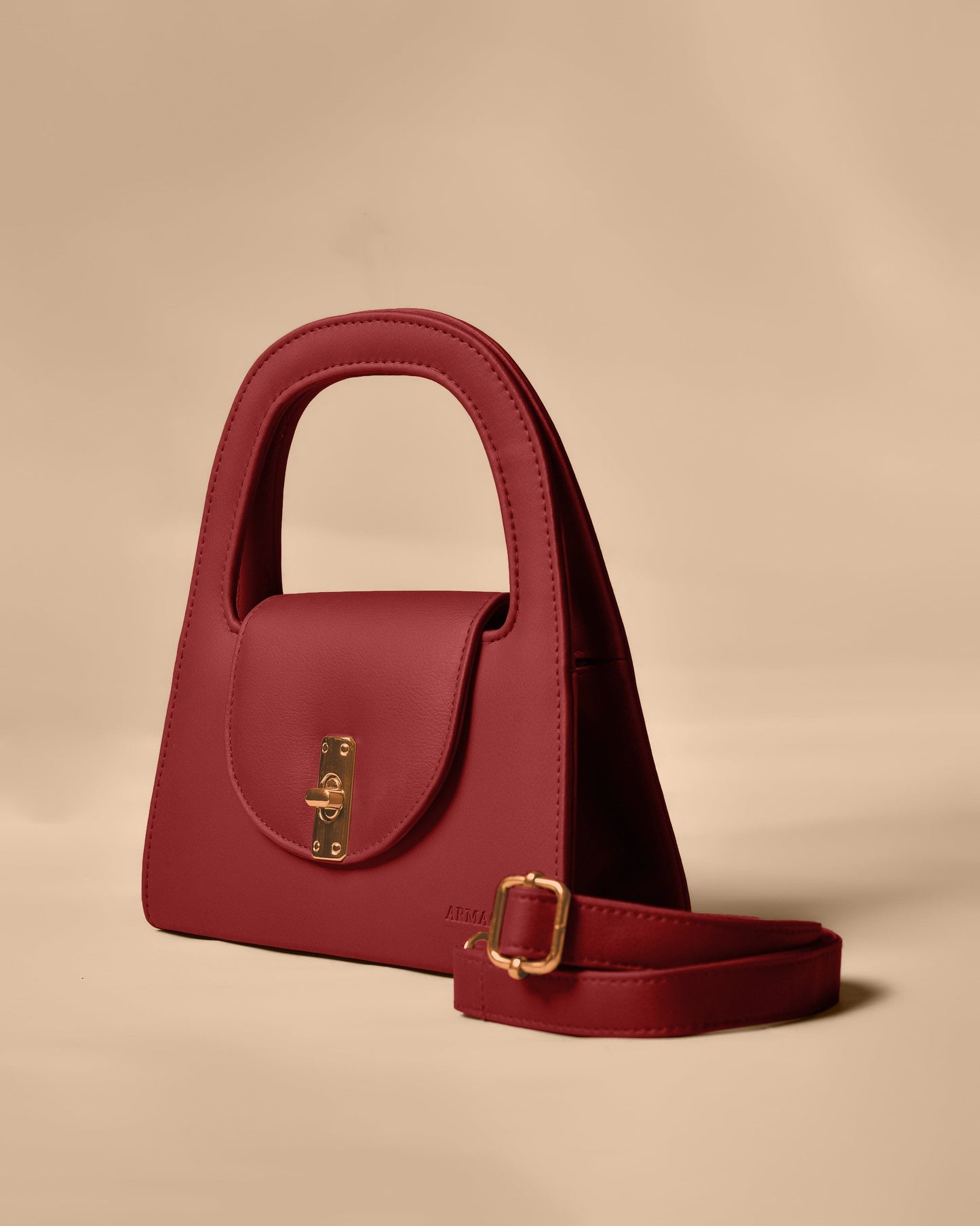 Pagani Red Wine Crossbody Bag - Detail View - Armario Pakistan