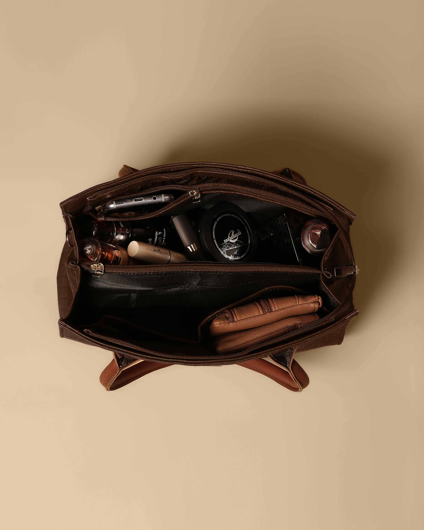 Vintage satchel Crocodile Bag ( Chocolate Brown)