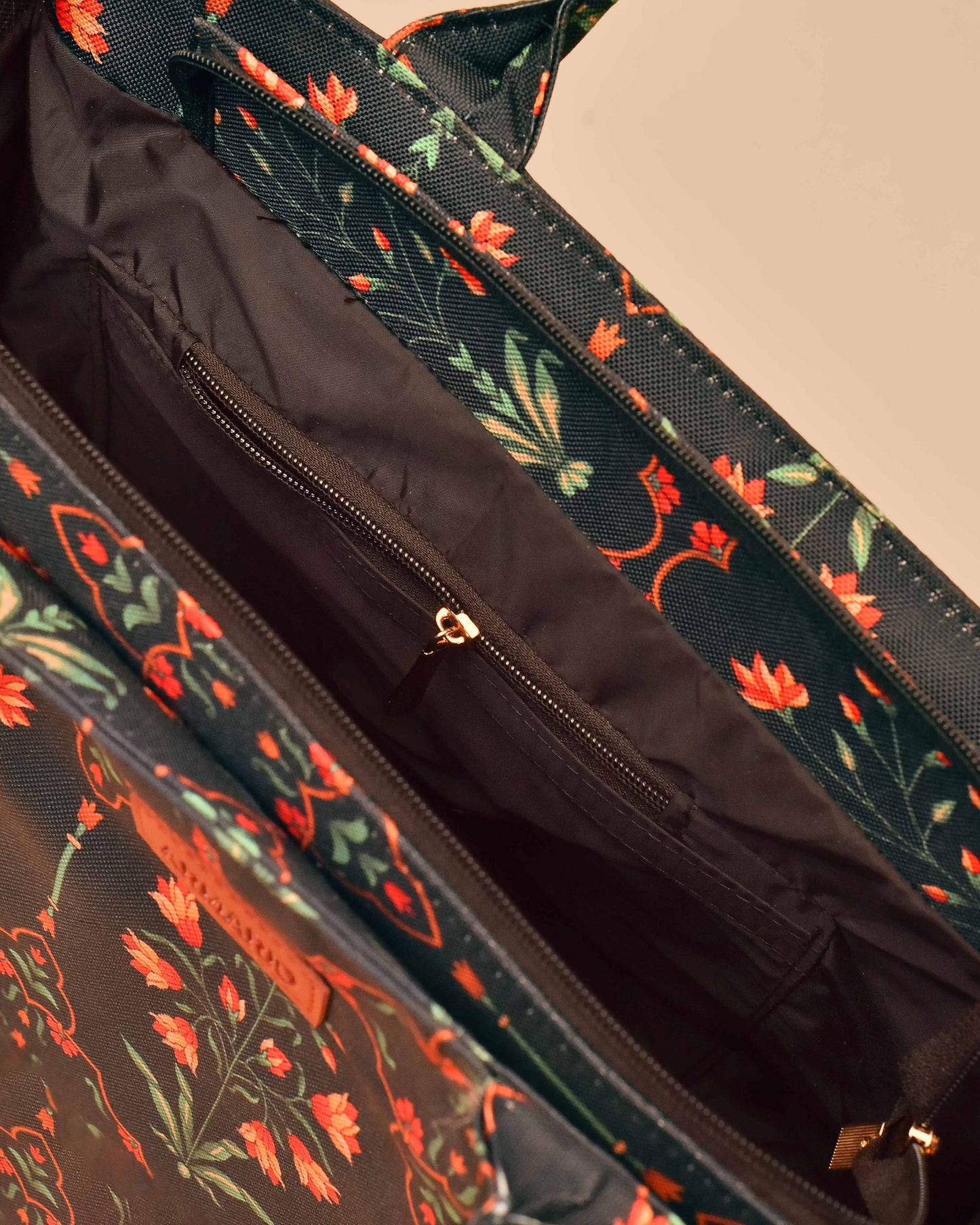 Taj Guldasta Black Print Tote Bag