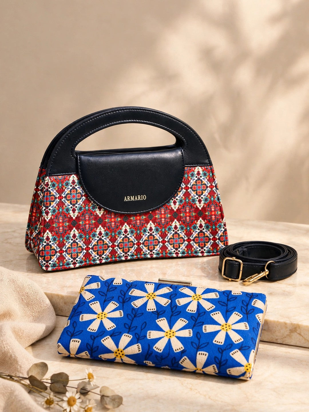 Fabric Crossbody & Clutch