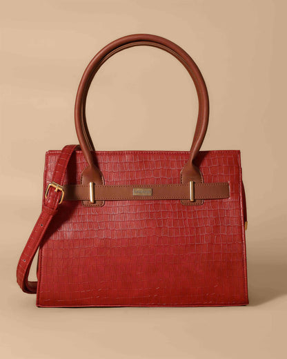 Vintage satchel Crocodile Bag ( Red Wine)