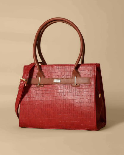 Vintage satchel Crocodile Bag ( Red Wine)