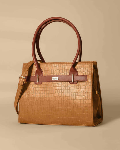 Vintage satchel Crocodile Bag (Metallic Orange)