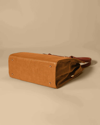 Vintage satchel Crocodile Bag (Metallic Orange)