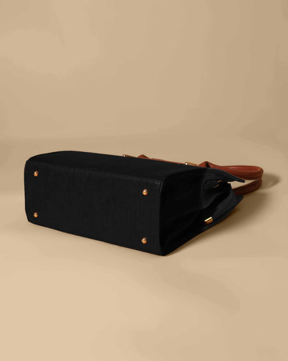 Vintage satchel Crocodile Bag ( Black)