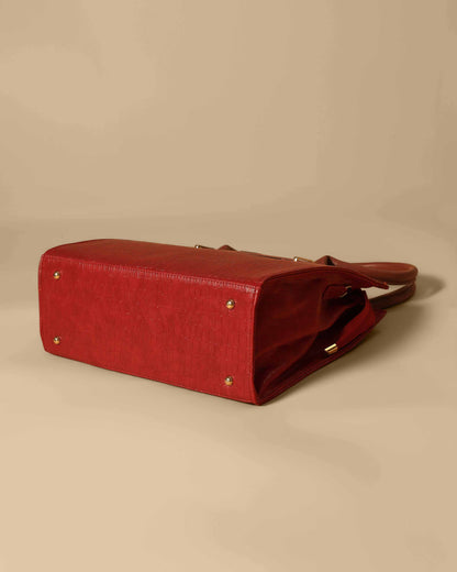 Vintage satchel Crocodile Bag ( Red Wine)