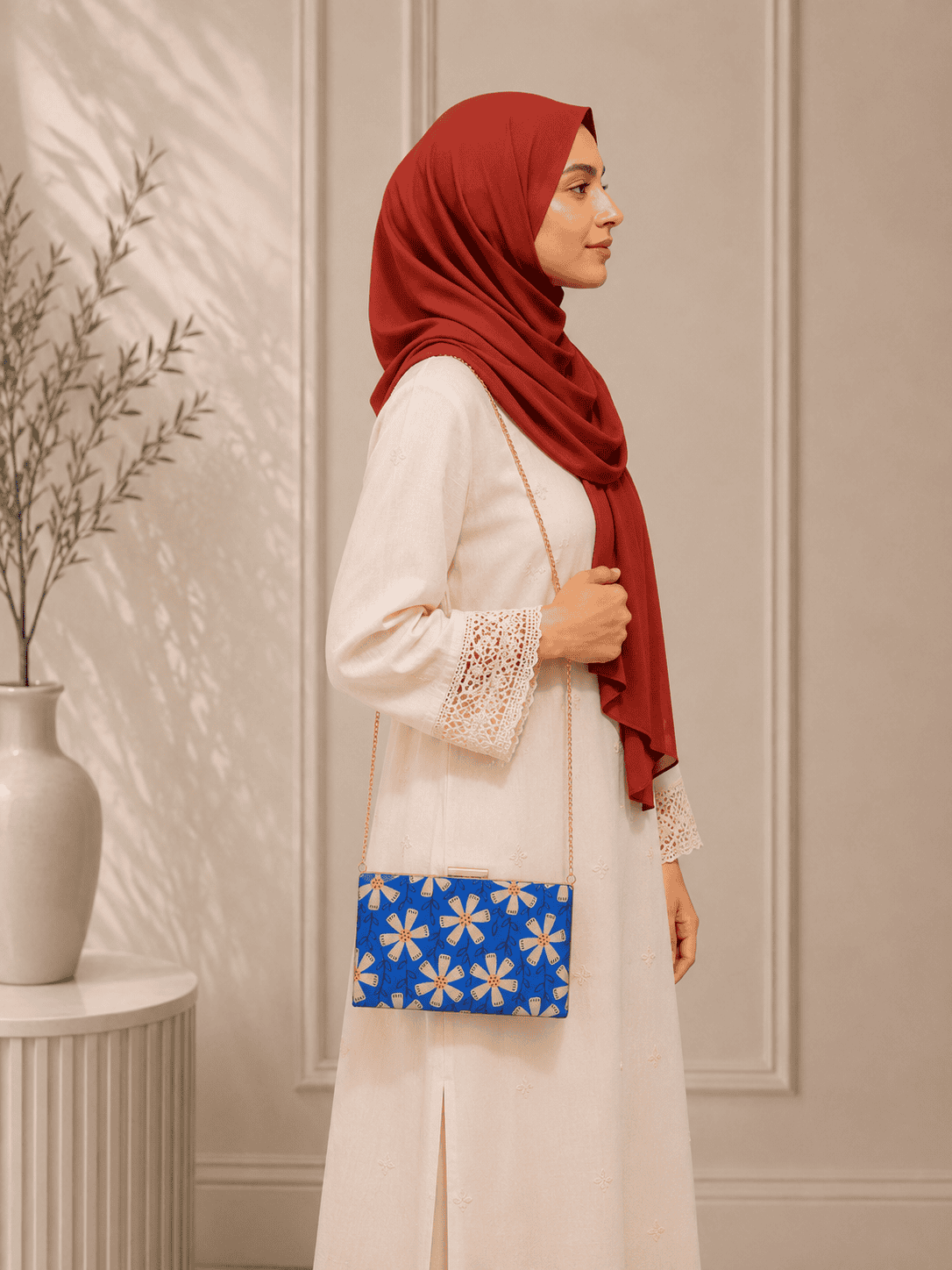 Armario Printed Clutch Blue Daisy by Armario Pakistan