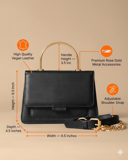 Bella Black Crossbody Bag