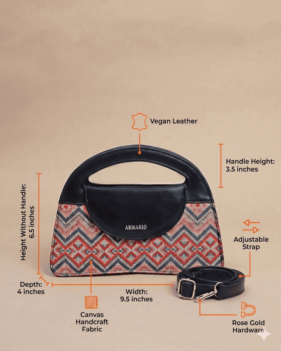 Weaves Fabric Crossbody Bag - Lifestyle Shot - Armario