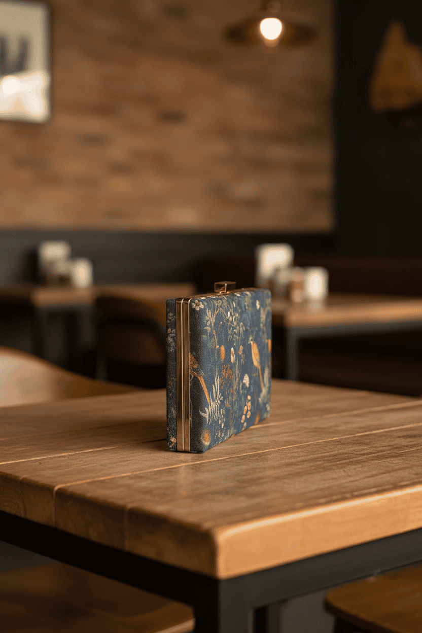 Armario Printed Clutch Midnight Garden - inside view