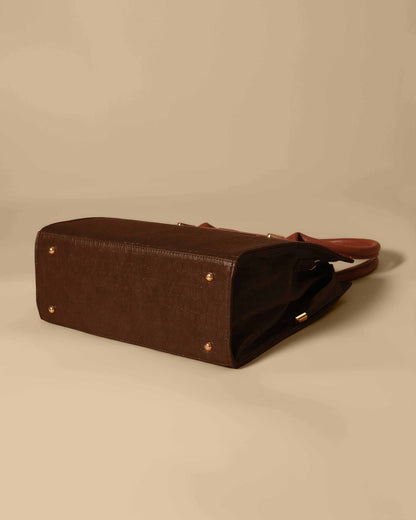 Vintage satchel Crocodile Bag ( Chocolate Brown)