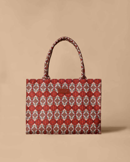 Agra Durrie Print Print Tote Bag