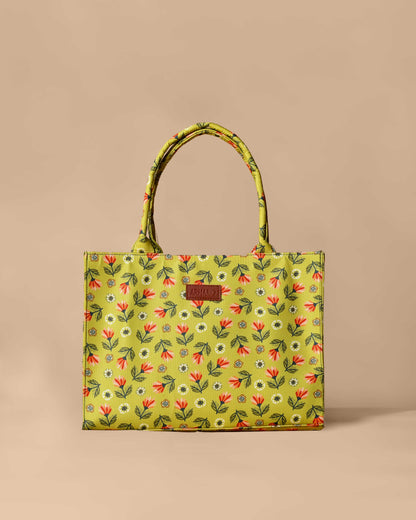 Fabric Print Tote Bag (Lemon)