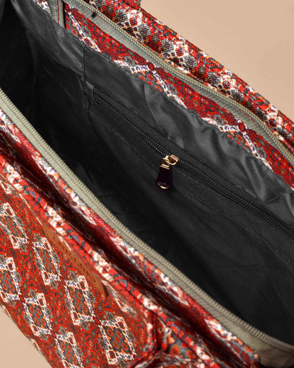 Agra Durrie Print Print Tote Bag