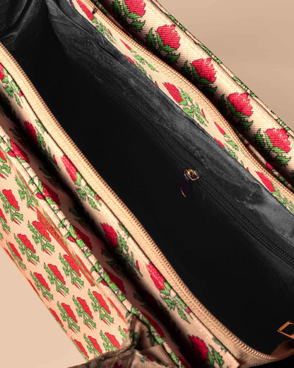 Red Rose Mini Print Fabrics Print Tote Bag