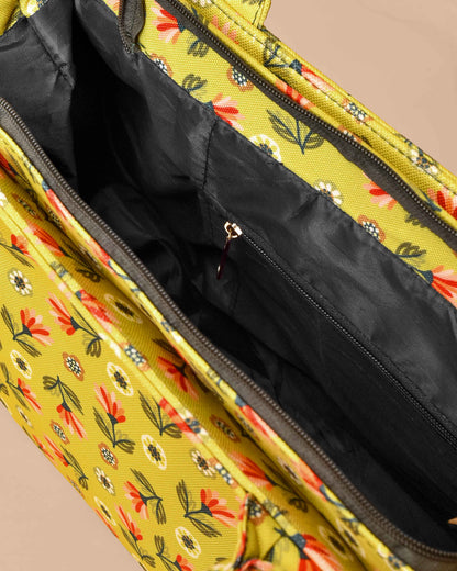 Fabric Print Tote Bag (Lemon)